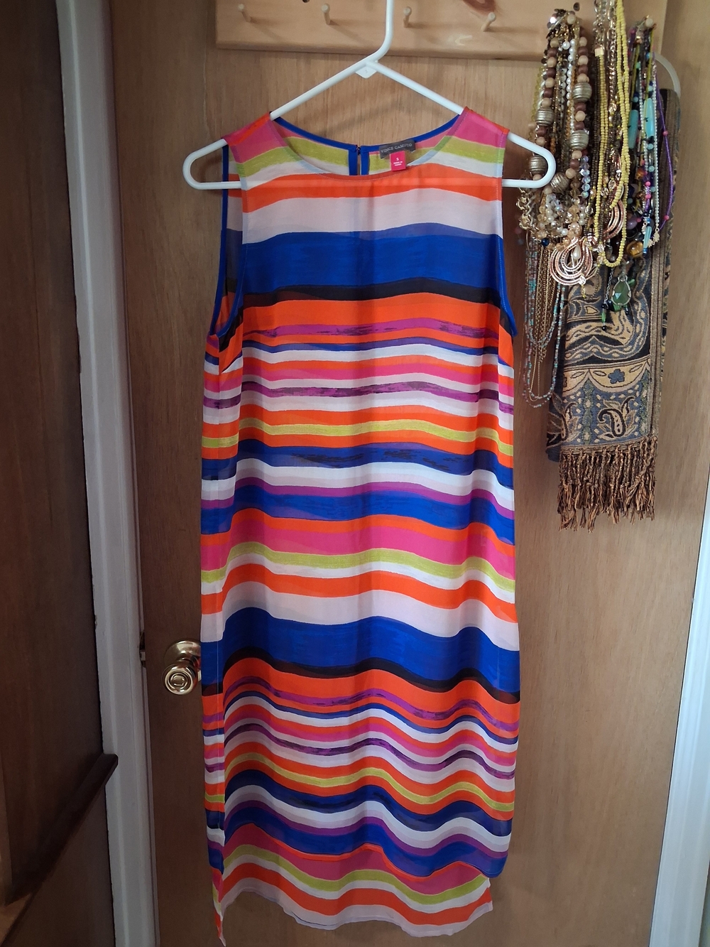 Vince Camuto Striped Maxi Dress in Blue Size Small Like New